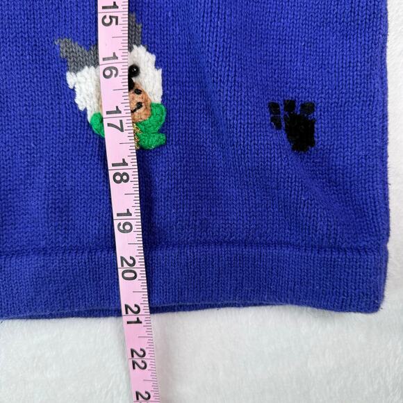 Vintage Jack B. Quick Blue Puppy Dog Applique V-Neck Cardigan Size Small - Picture 6 of 14